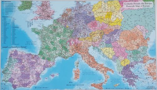 Mapa de birou - Europa cu coduri postale 