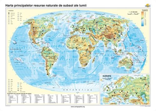  Harta principalelor resurse naturale de subsol ale lumii