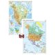 America de Nord. Harta fizico-geografică și a principalelor resurse naturale de subsol și America de Nord. Harta politică – Duo Plus