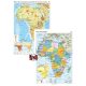 Africa. Harta fizico-geografică și a principalelor resurse naturale de subsol și Africa. Harta politică – Duo Plus