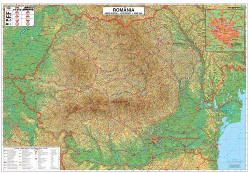 Hartă România Rutieră-Administrativă-Geografică