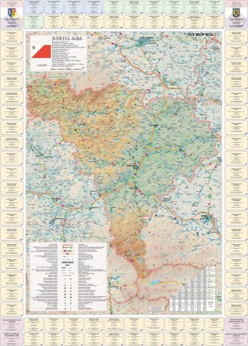 Harta județului  Alba cu primării