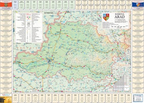Harta județului Arad cu primării 