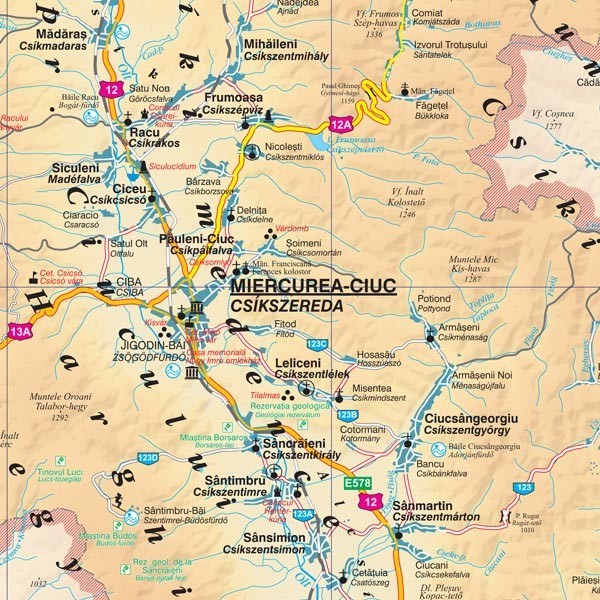 Harta Judetului Cu Primarii Harghita Stiefel Romania