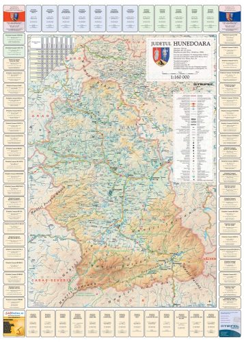 Harta județului Hunedoara cu primării 