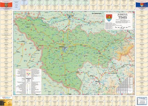 Harta județului Timiș cu primării 
