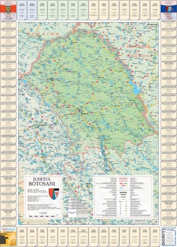 Harta județului Botoșani cu primării 