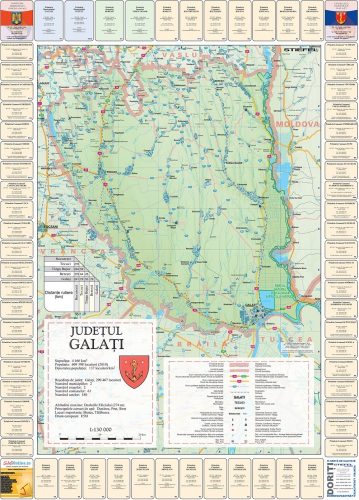 Harta județului Galați cu primării 