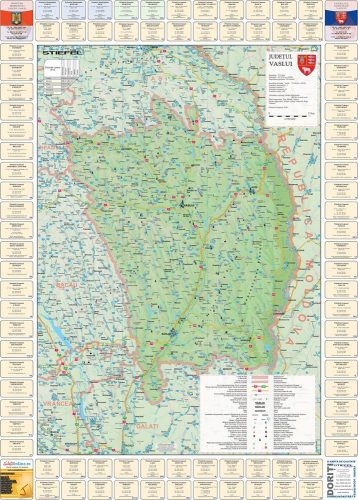 Harta județului Vaslui cu primării 