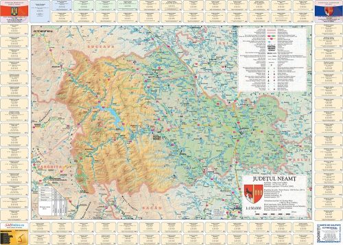 Harta județului Neamț cu primării 