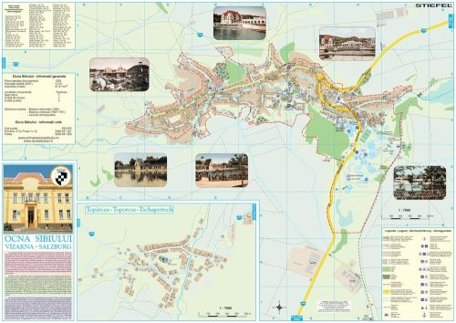 Harta Orașului Ocna Sibiului SB - șipci de lemn