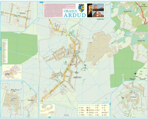 Harta Orașului Ardud SM - șipci de lemn