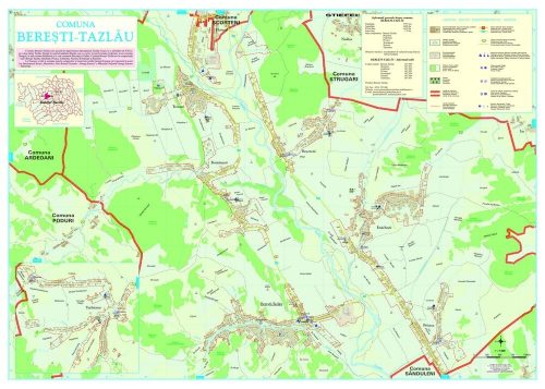 Harta Comunei Berești-Tazlău BC - șipci de lemn