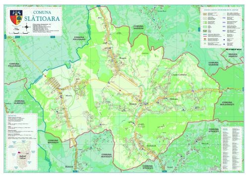 Harta Comunei Slătioara VL - șipci de lemn