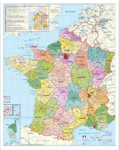 Hartă Franța cu coduri poștale
