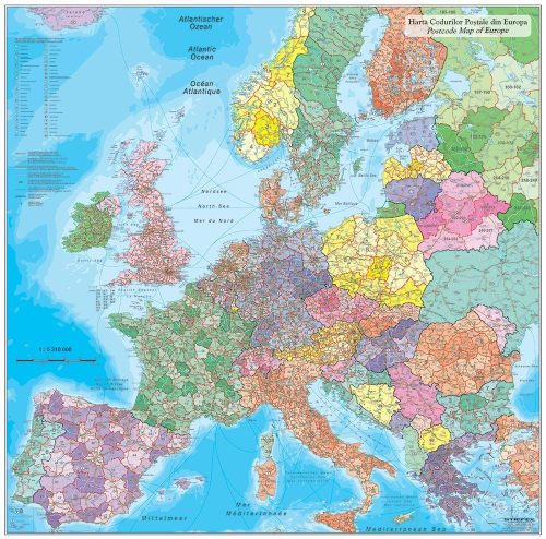 Mapă de birou Europa Coduri Poștale