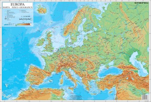 Mapă de birou - Europa Fizico-Geografică