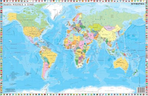 Mapă de birou - Statele Lumii cu steaguri