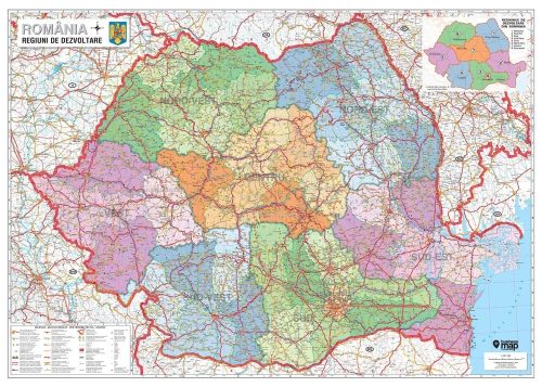 Harta regiunilor de dezvoltare din România