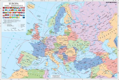 Hartă de perete Europa Administrativă