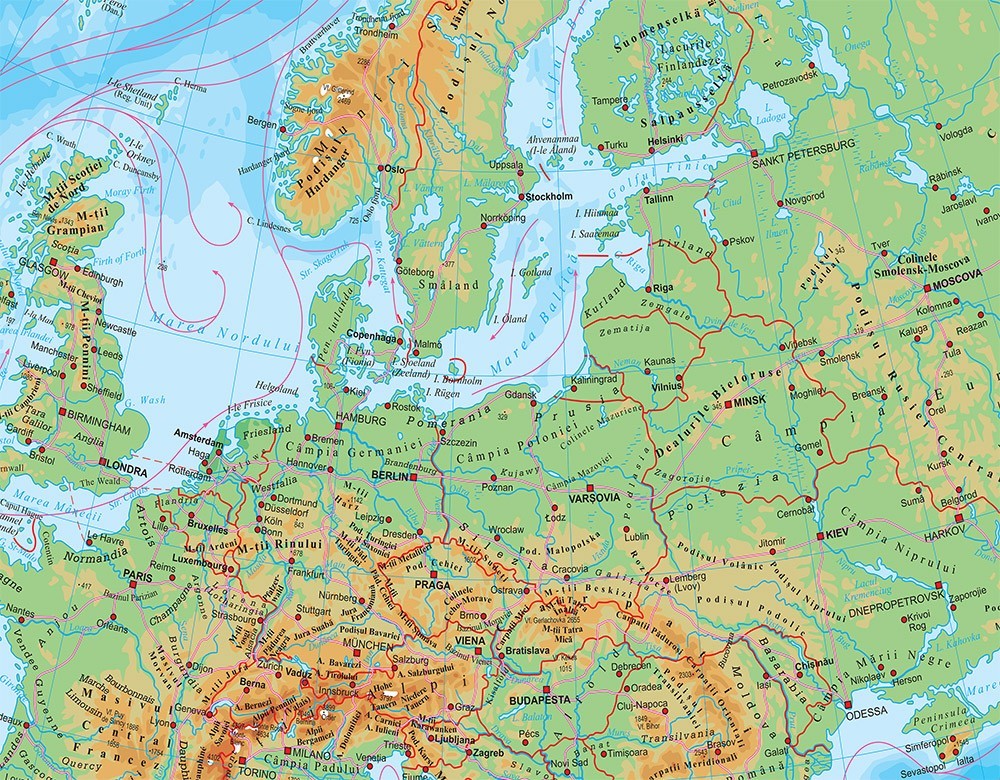 Harta geografica a europei